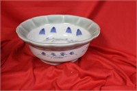 A Japanese Celadon Blue and White Bowl