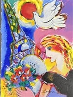 Zamy Steynovitz Beauty & Dove Serigraph