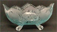 1940s Jeanette Glass Lombardi Light Blue Footed