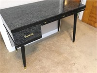 Mid Century Modern Single Drawer Black Desk