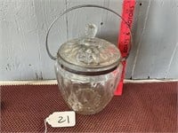 English Glass Biscuit Jar