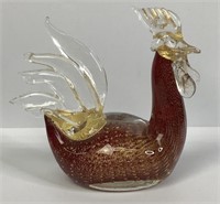 Vintage Murano Style Gold Fleck Rooster