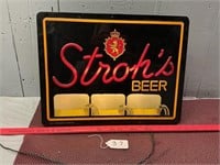 Strohs Lighted Beer Sign
