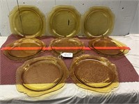 8 Amber Depression Plates