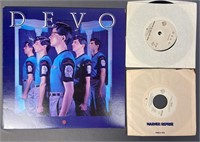 Devo Vinyl LP Record Album and 2 45 Singles