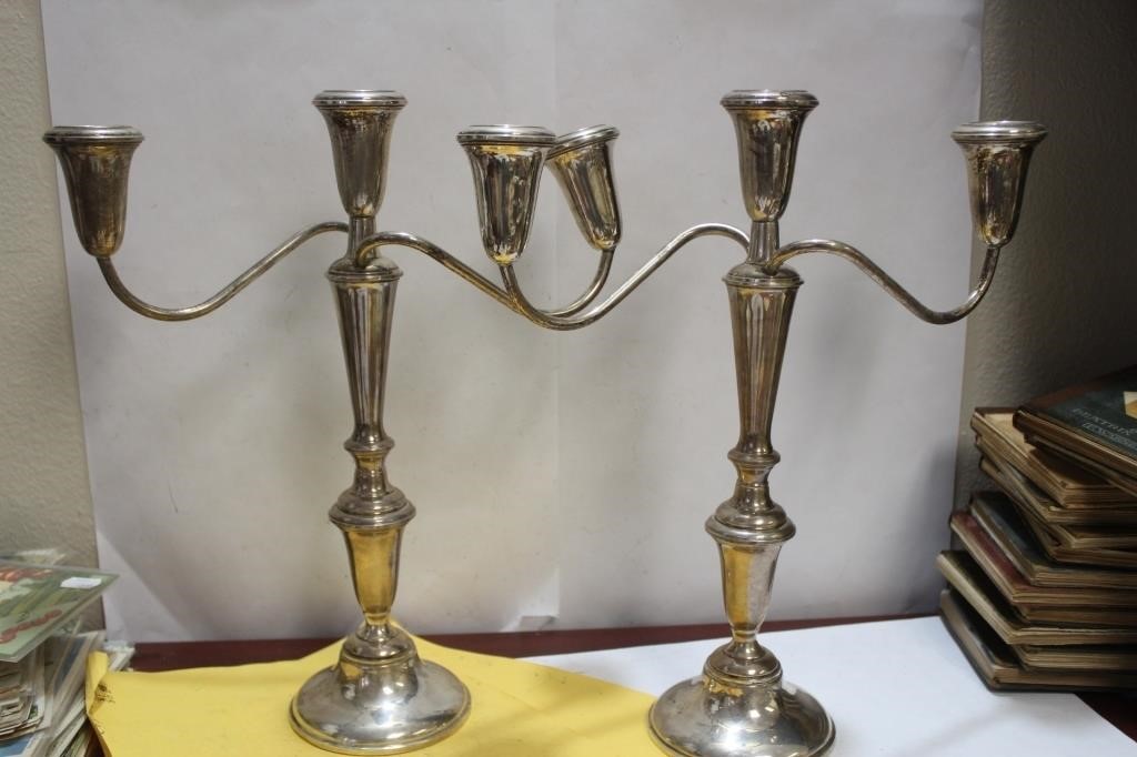 A Pair of Empire Sterling Candelabras