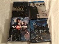 Blu Ray Movie Collection Rocky, Bourne,Harry Potta
