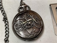 MOTORCYCLE POCKET WATCH AND MONEY CLIP