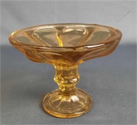 Vintage Amber Glass Compote Dish