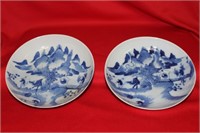 Pair of Chinese Blue and White Dishes