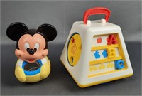 Vintage Fisher Price and Mickey Mouse Baby Toys
