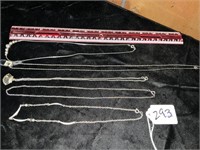 5 Silver Chain Necklaces