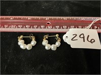 Fresh Water Pearls Hoop Earrings