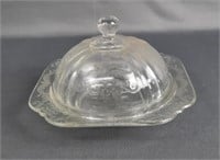 Antique Federal Glass Covered Butter Dish