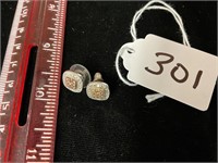 92.5% Sterling Silver & Champagne Diamond Earrings