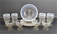 Anchor Hocking Moonstone Hobnail Glass Cups &