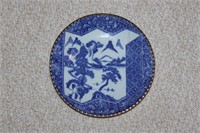 Antique Japanese Imari Blue and White Plate