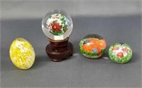 Paperweights Including Glass Globe Floral
