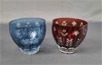 Pair of Blue and Red Small Tumblers