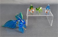 Assorted Decorative Glass Fish and Frog