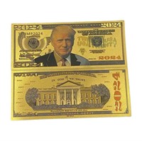 24k Gold Plated Donald Trump 2024 Banknote