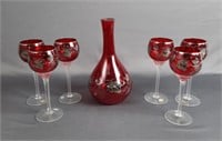 Bohemia Ruby Red Crystal Glass Decanter