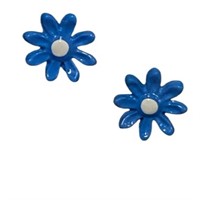 Cute Blue Flower Shaped Stud Earrings