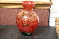 A Red Art Glass Vase