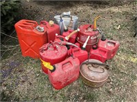 Many Gas Cans & Air Tank