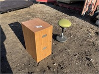 Filing cabinet & wobble stool