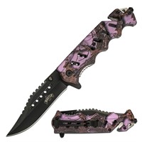 Master Usa Pink Camo Spring Assisted Knife