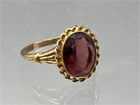 10k gold glass stone ring