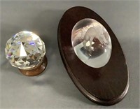 Crystal Cut Glass Sphere & Crystal Egg with