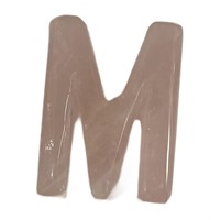 Natural Rose Quartz Letter M