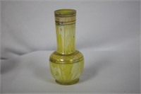 A Handpainted Yellow Glass Vase