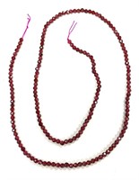 Natural 15.5" Strand Wine Red Garnet Faceted Bead
