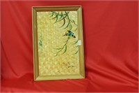 A Handpainted Chinese Bamboo Tray