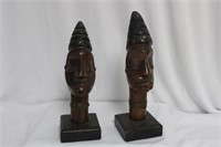 Lot Of 2 Wooden Statues