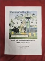 Cannon Valley Fair - 2 Adult season passes and 4