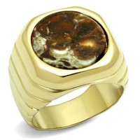 14k Gold-plated 10.42ct Oligoclase Quartz Ring