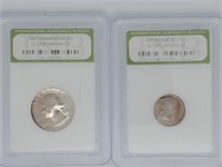 (2) Slabbed US Silver Coins