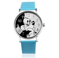 Thinking Mickey Mouse Sky. Blue Band Quartz Watch