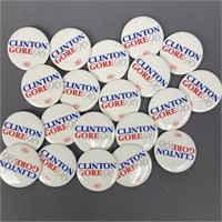 Clinton Gore 1996 Pin Back Political Buttons