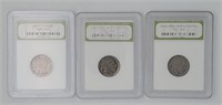 (3) Vintage Slabbed US Nickels