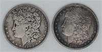 1883-S & 1902 Morgan Silver Dollars