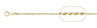 Gold Plated 1.2mm Rope Chain 18"