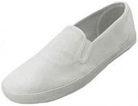 Easy Usa Men's White Slip On Canvas Shoes Size 12
