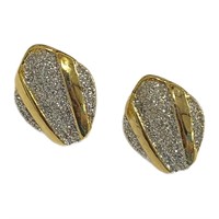 Glamorous Gold-tone And Glittery Earrings