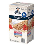 34 Pcs Quaker Yogurt Granola Bars BB 03/23