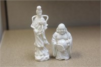 Lot of Two Blanc de Chine Figurines